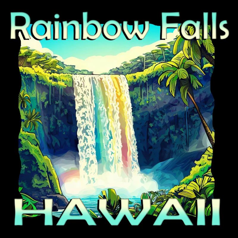 Hawaii Rainbow Falls Design exclusif