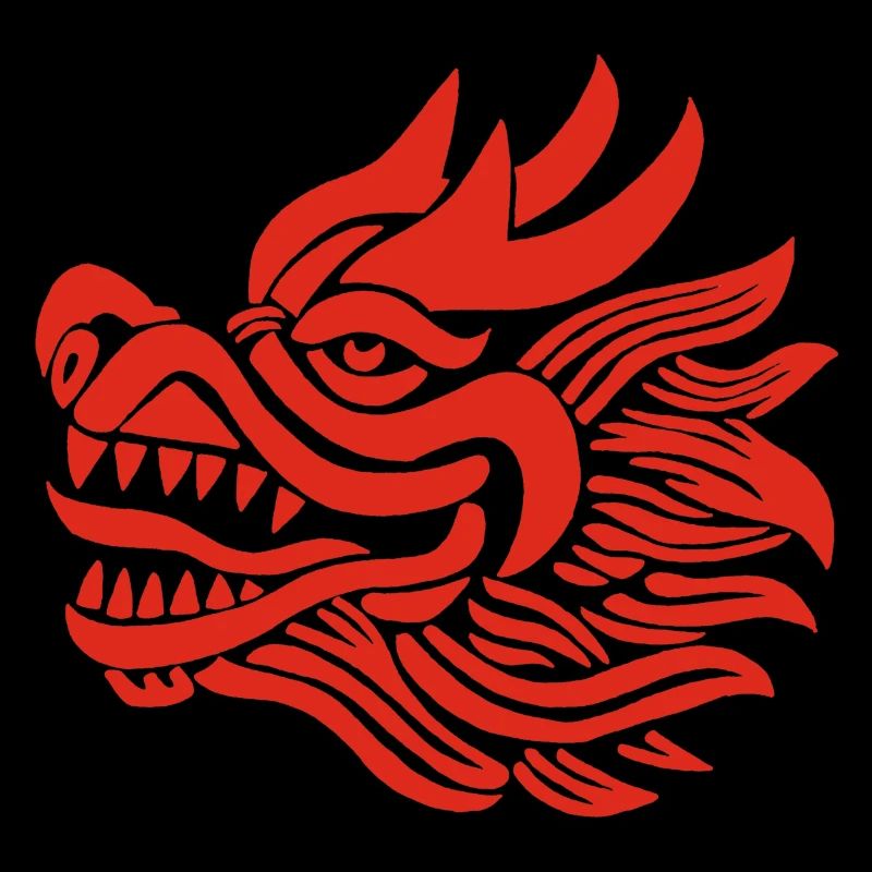 Tête de dragon chinois (rouge)