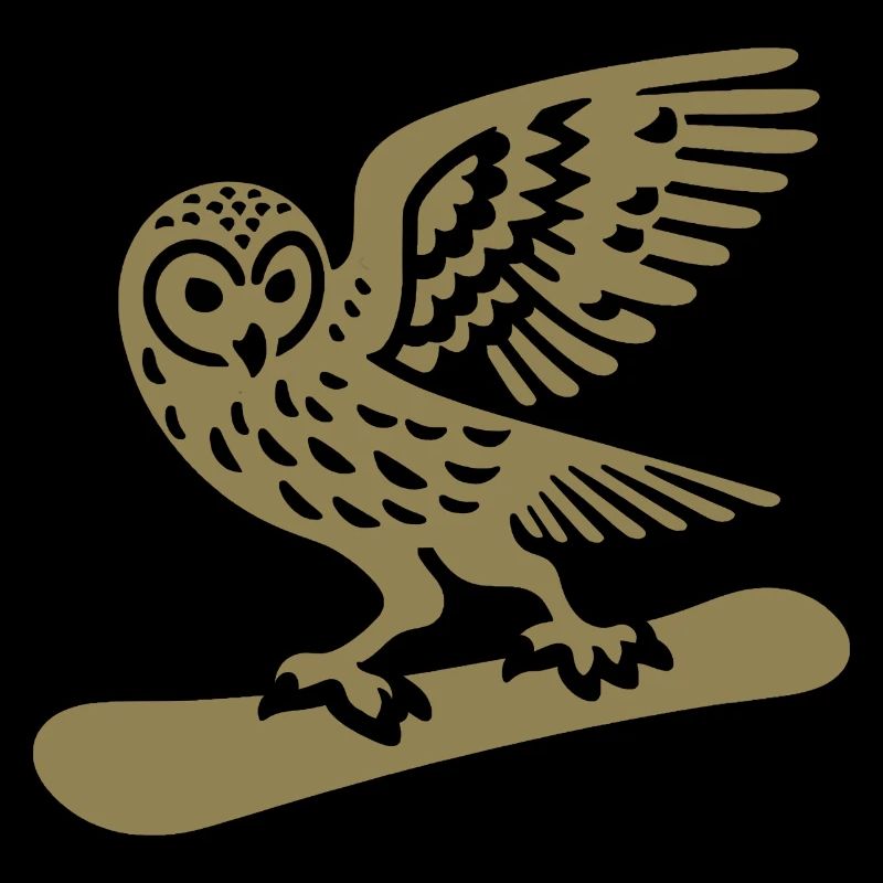Owl Snowboard Snowboarder Minimalist Design