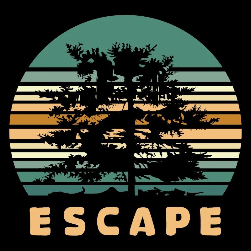 Escape Forest Design – Retro Nature Adventure Logo
