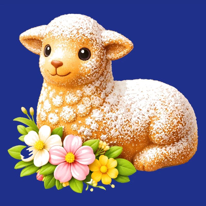 Traditional Easter Lamb Motif with Powdered Sugar