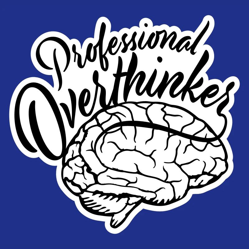 Professional Overthinker Funny Brooding Anxiety Logo