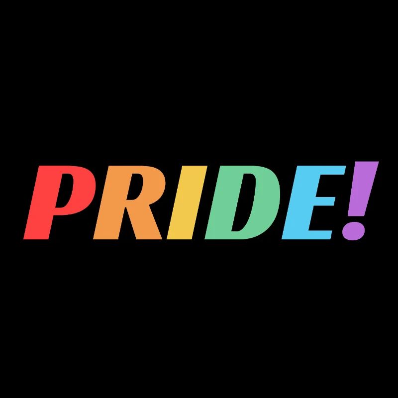Pride rainbow text