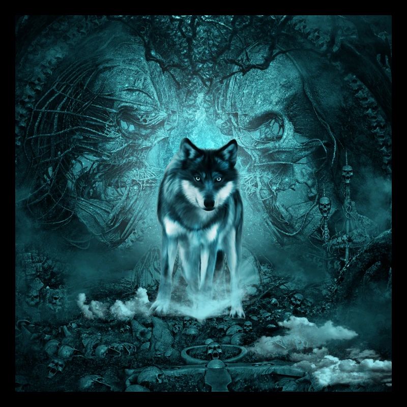 Awesome wolf at night