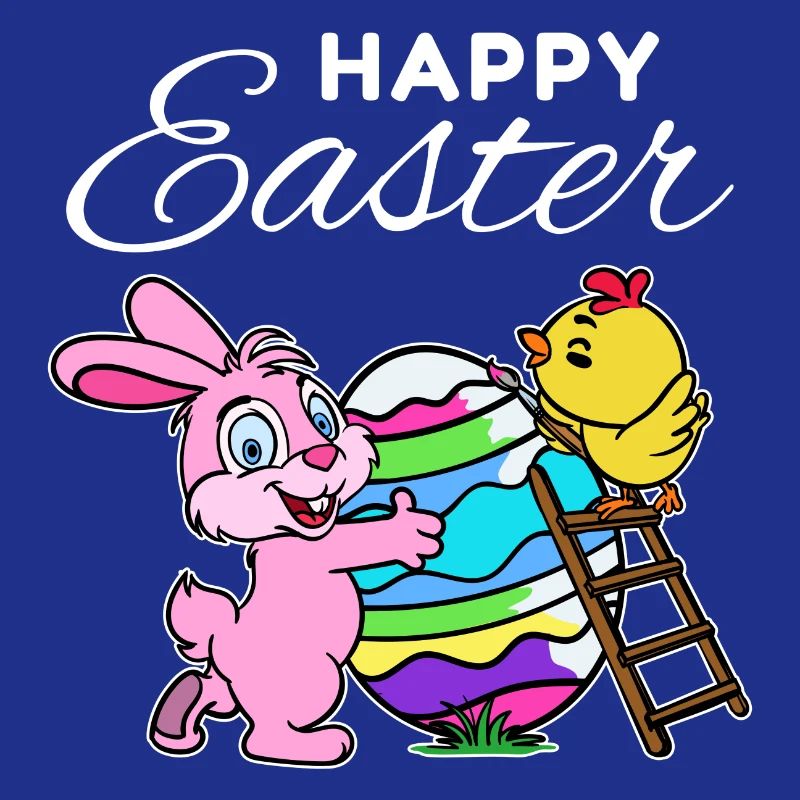 Happy easter bunny easter bunny chick hen egg