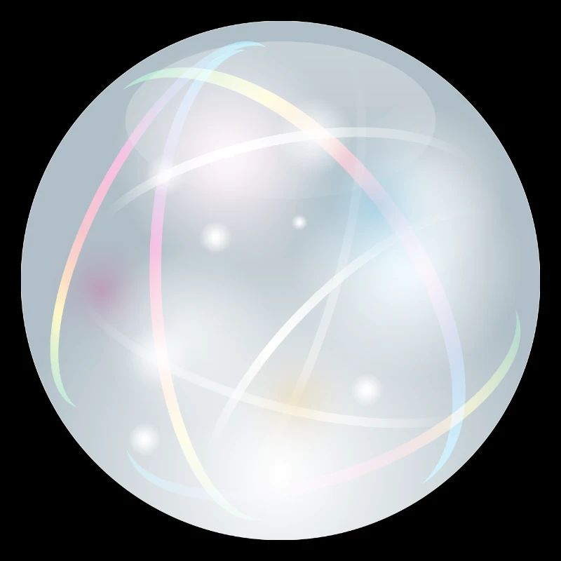 Crystal ball with delicate light reflections in pastel