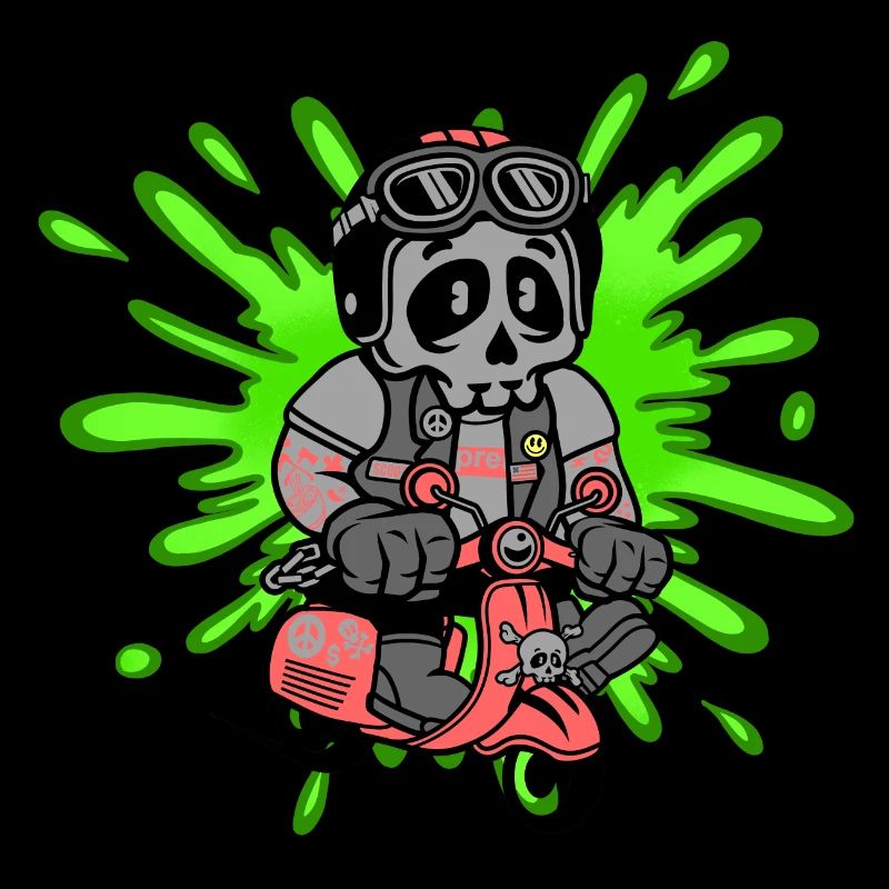 Skull moped moped