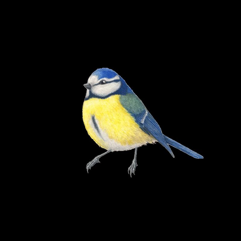 BlueTit - Bird watercolor illustration