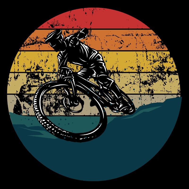 Cascade cycliste en VTT rétro VTT de descente