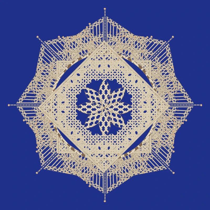 geometric macramé style flower pendant