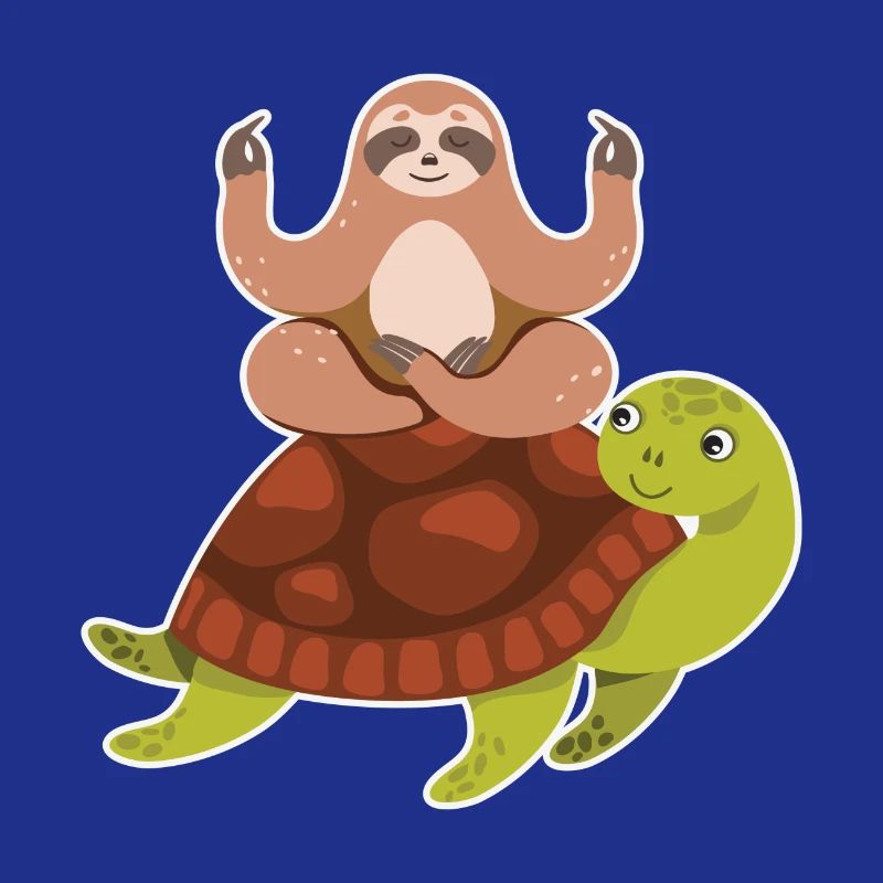 Sloth Riding Turtle Lazy Sloth Turtle