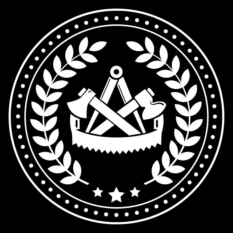 Enseigne de guilde Charpentier avec couronne de laurier