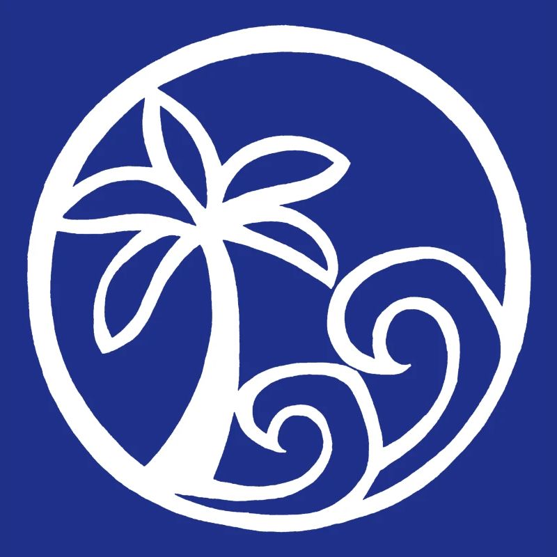 Vagues et palmier blanc