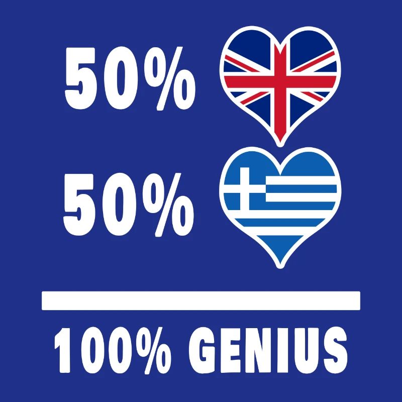Greece and Great Britain 100% Genius Flag