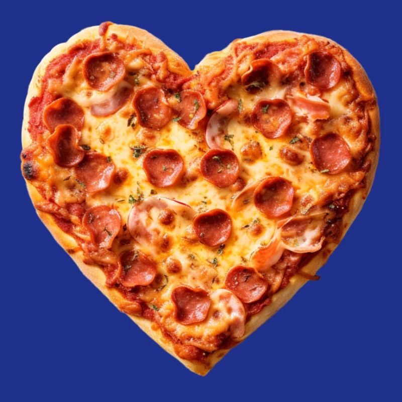 Heart Pepperoni Pizza Pattern