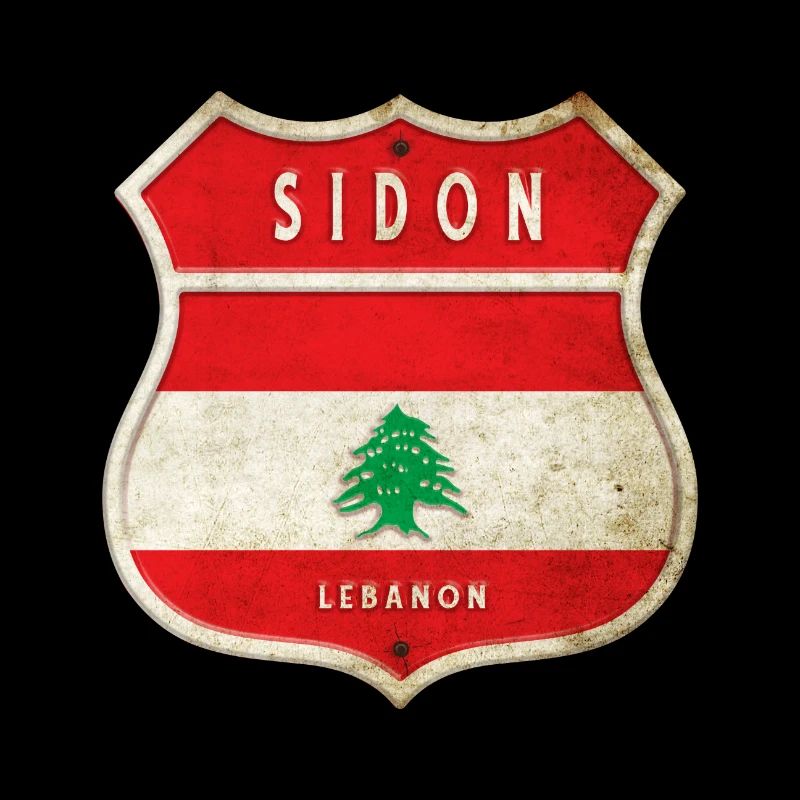 Sidon Libanon Wappen Flaggen Design