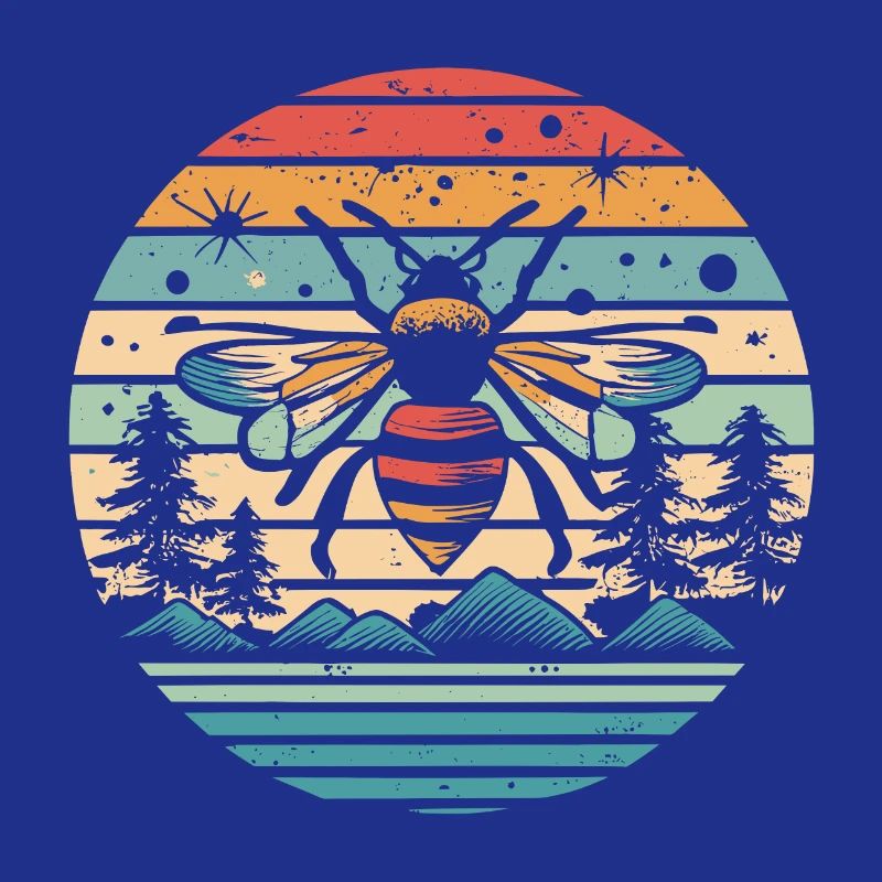 Retro Sunset Bee