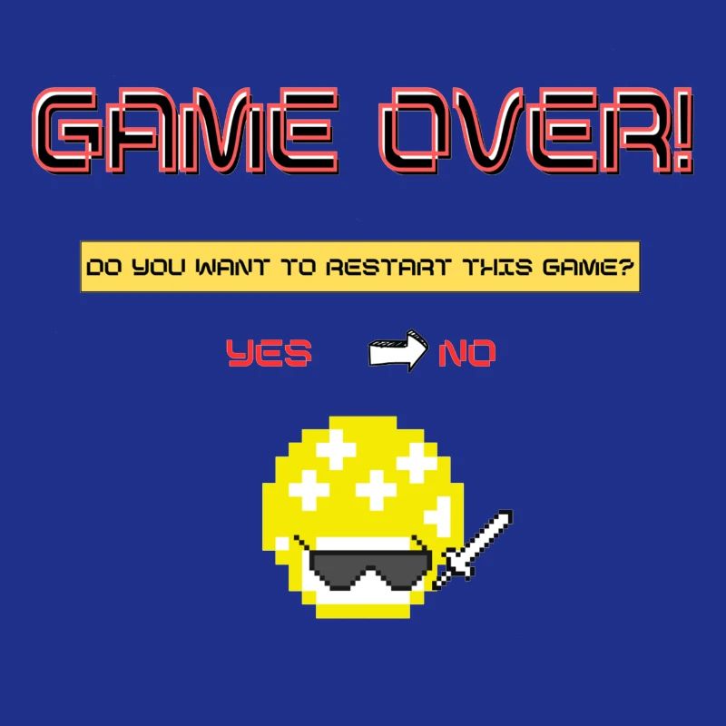 Pixel Art 8 bits Retro Game Over