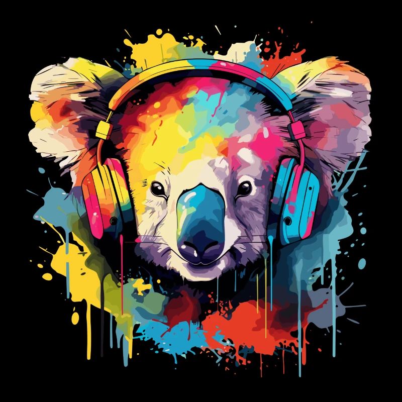 Koala avec casque Musique Koala Bear