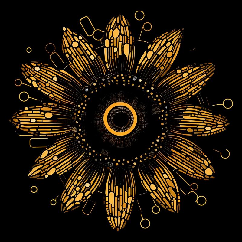 Motif Mandala tournesol Boho