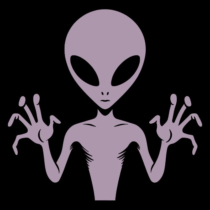 Silhouette de corps extraterrestre extraterrestre avec des mains