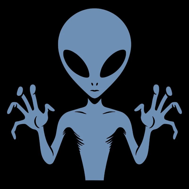 Alien-Außerirdischer-Körper-Silhouette mit Händen