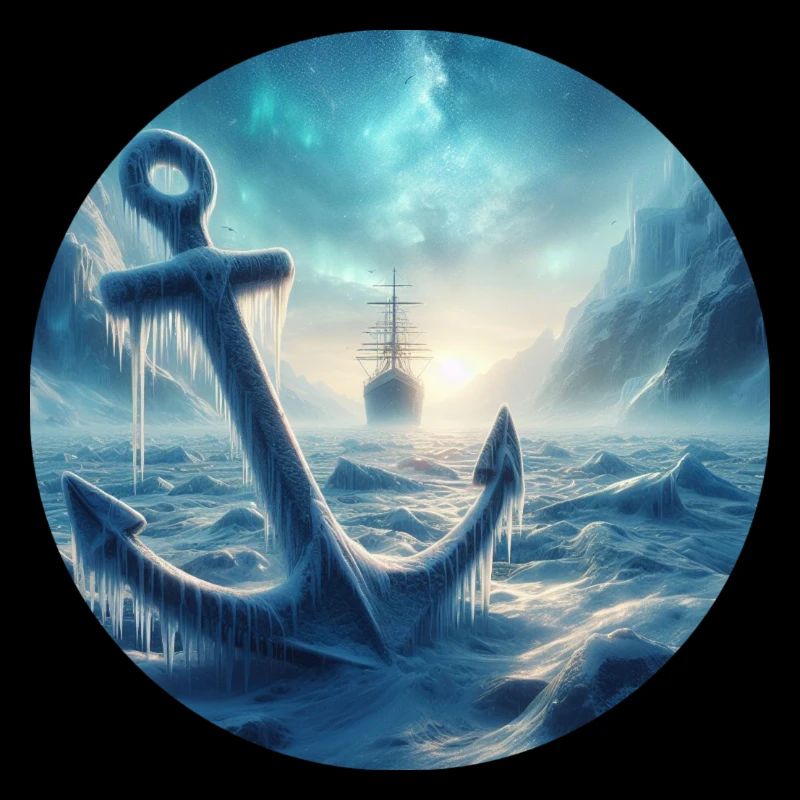 Anker und Schiff Eis Landschaft