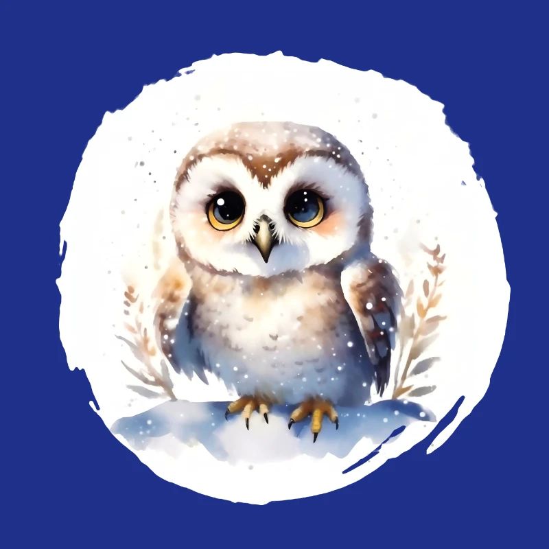 Schnee Eule Aquarell