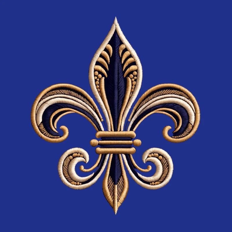 Elegant Fleur-de-Lis Embroidery Tee