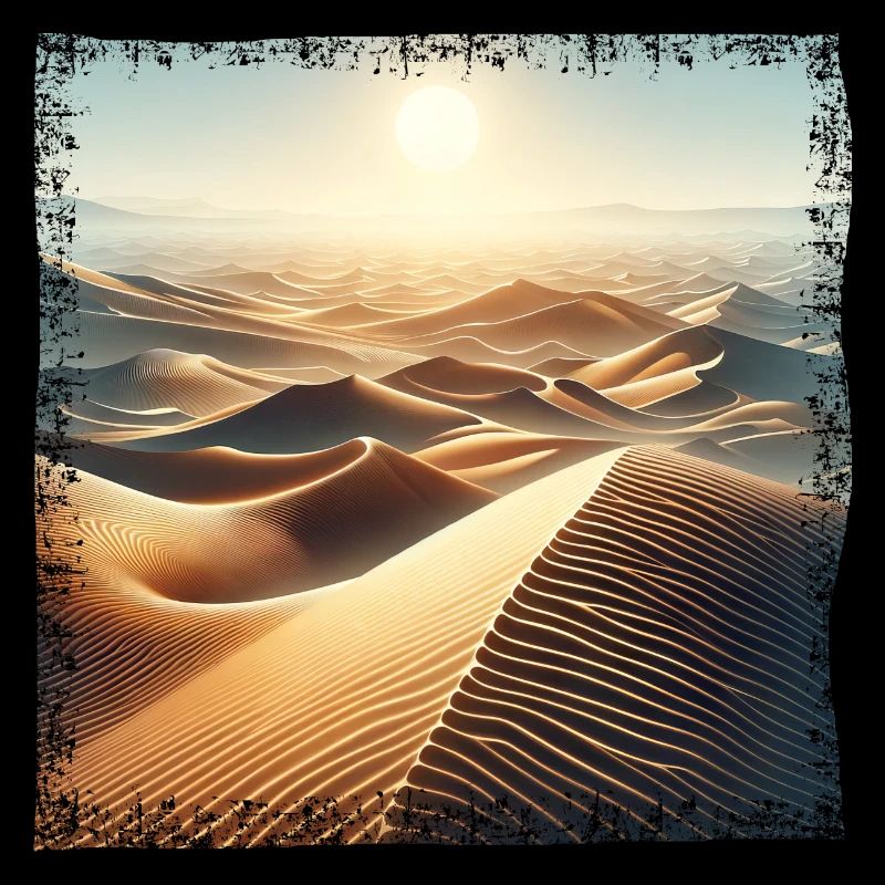 Coucher de soleil dans le désert du Sahara