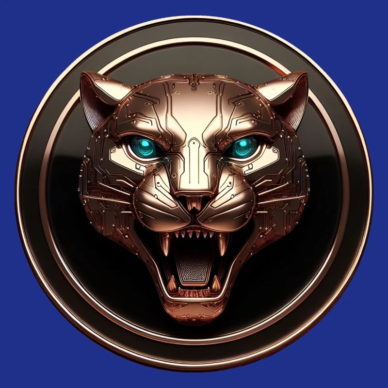 Futuristic Tech Panther Gold