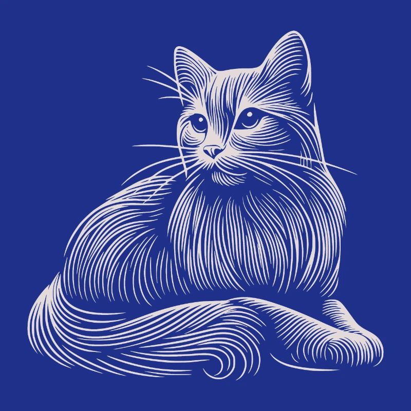 White Cat Patterns Light Strokes