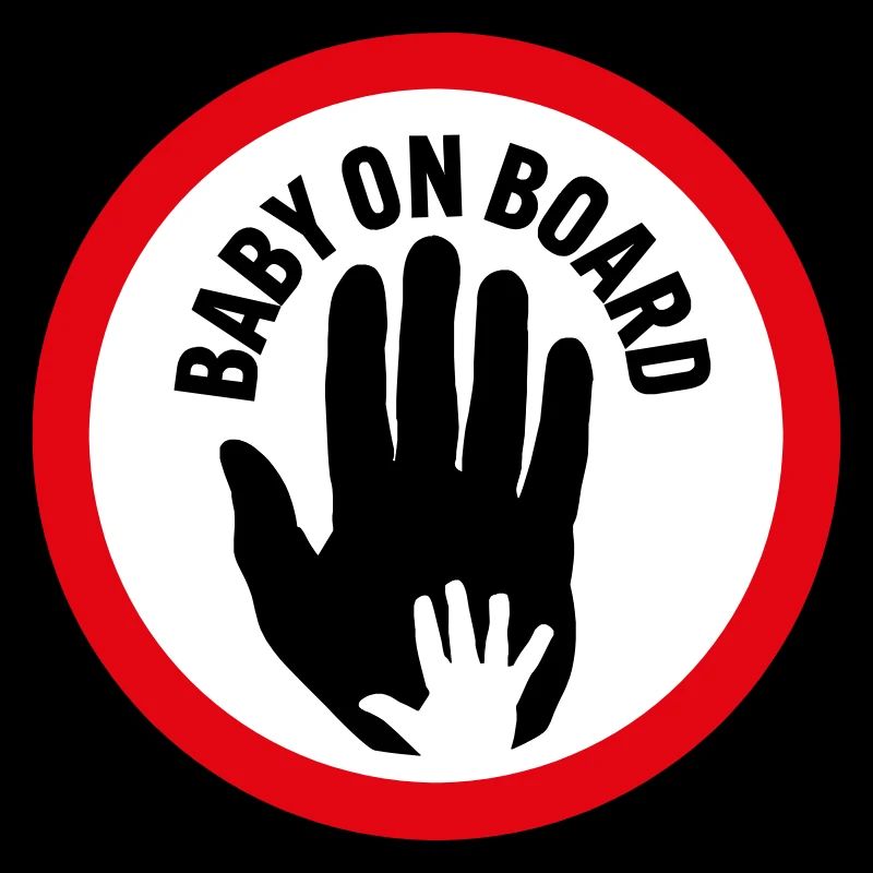 Bébé à bord main dans la main