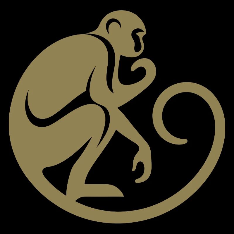 Affe Schimpanse Silhouette Minimalistisch