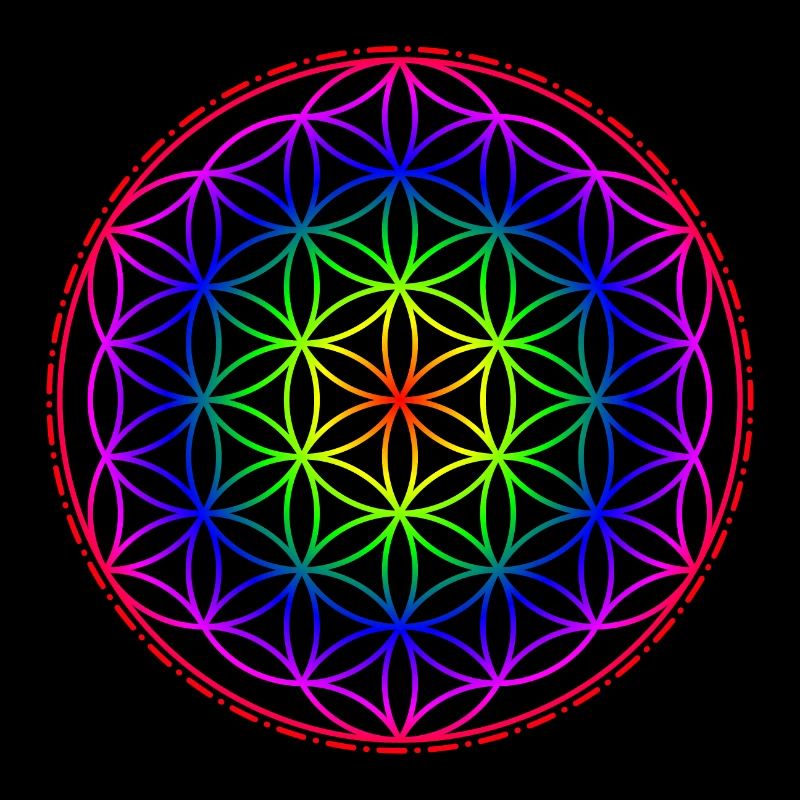Fleur de vie arc-en-ciel