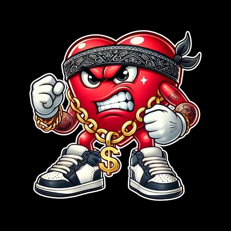 Bad heart gangster design