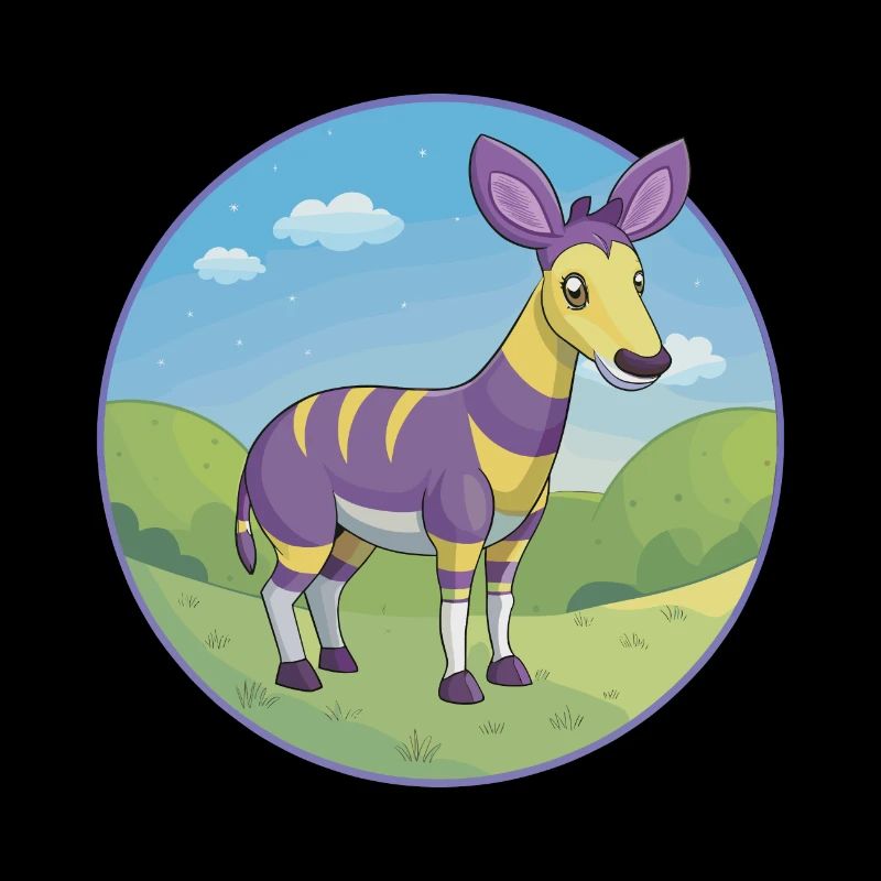 Okapi Mignon Kawaii Dessin animé Clipart Animal de compagnie