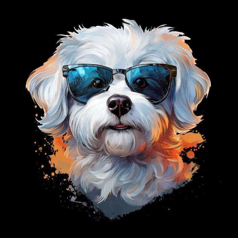 Maltese with sunglasses