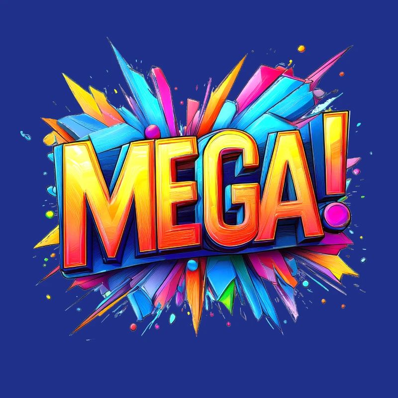 mega 3d Text colorful