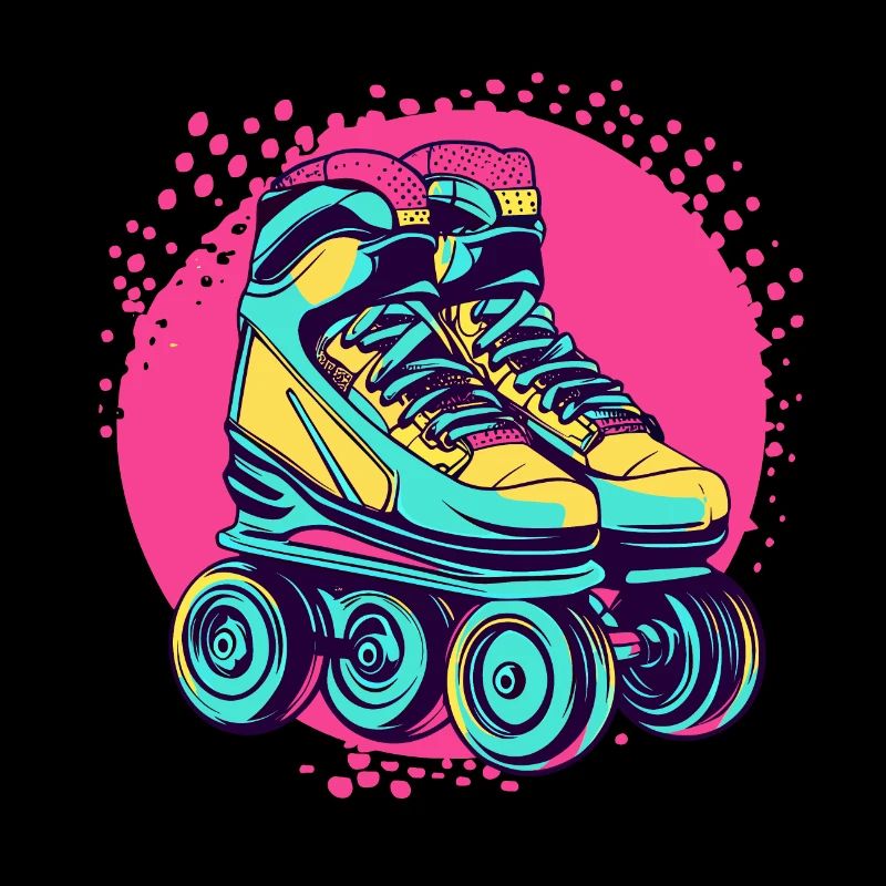 Neon Rollschuhe 90s 80s Retro Vintage