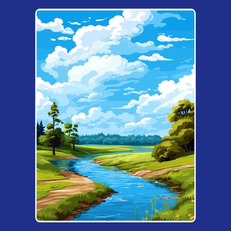 Basse vallée de l’Oder Allemagne Affiche de voyage souvenir