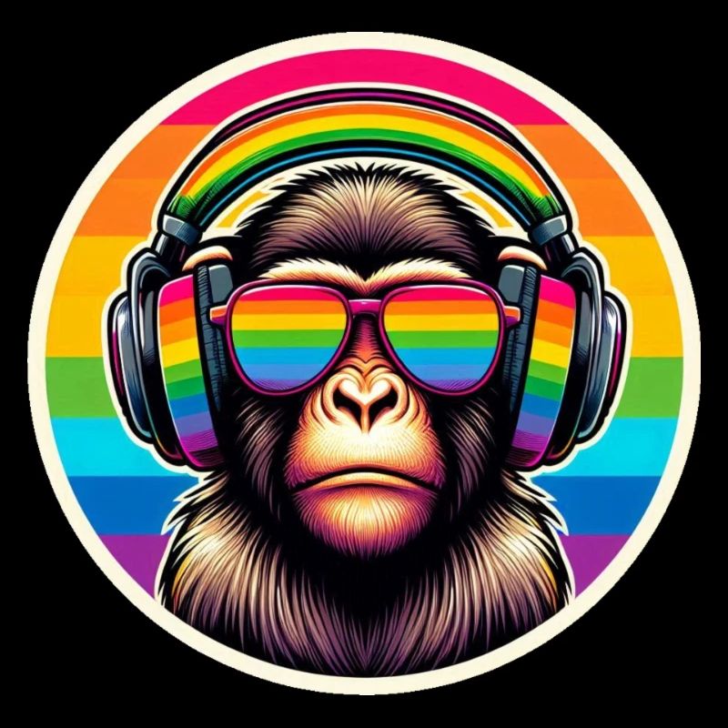 Monkey Casque Lunettes Arc-en-ciel Coloré