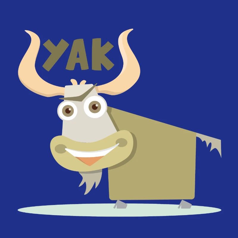 Fröhliche und farbenfrohe Illustration eines Yaks