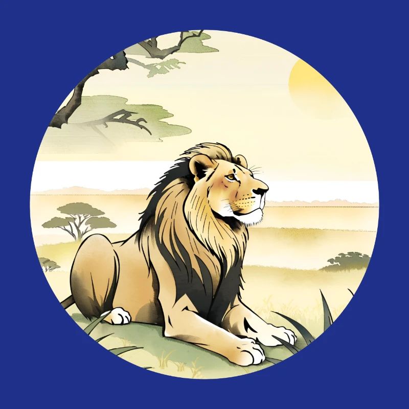 Ein Löwe in der Savanne