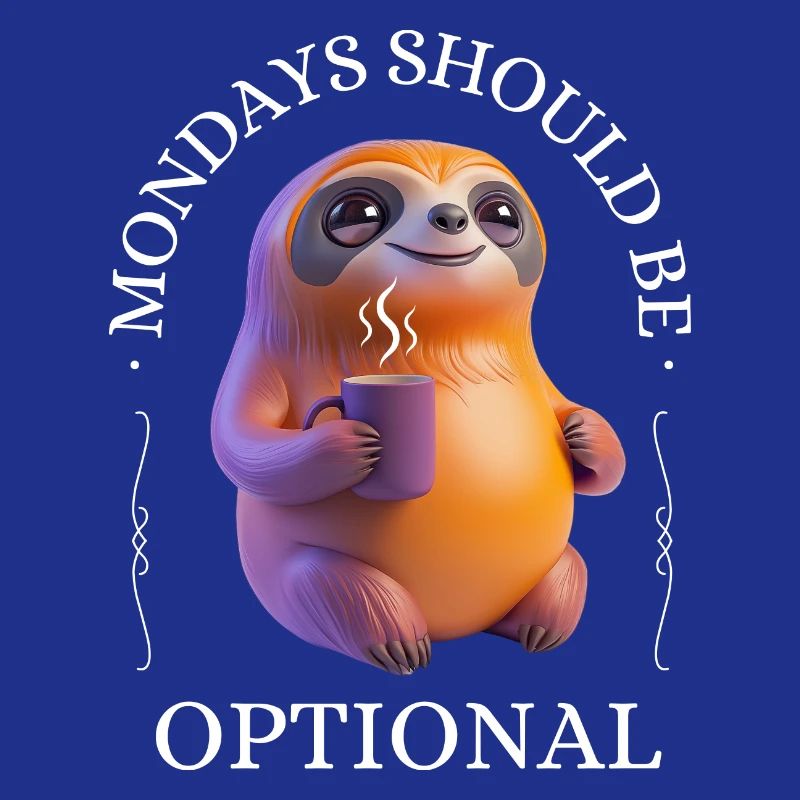 Monday grouch – coffee-drinking sloth