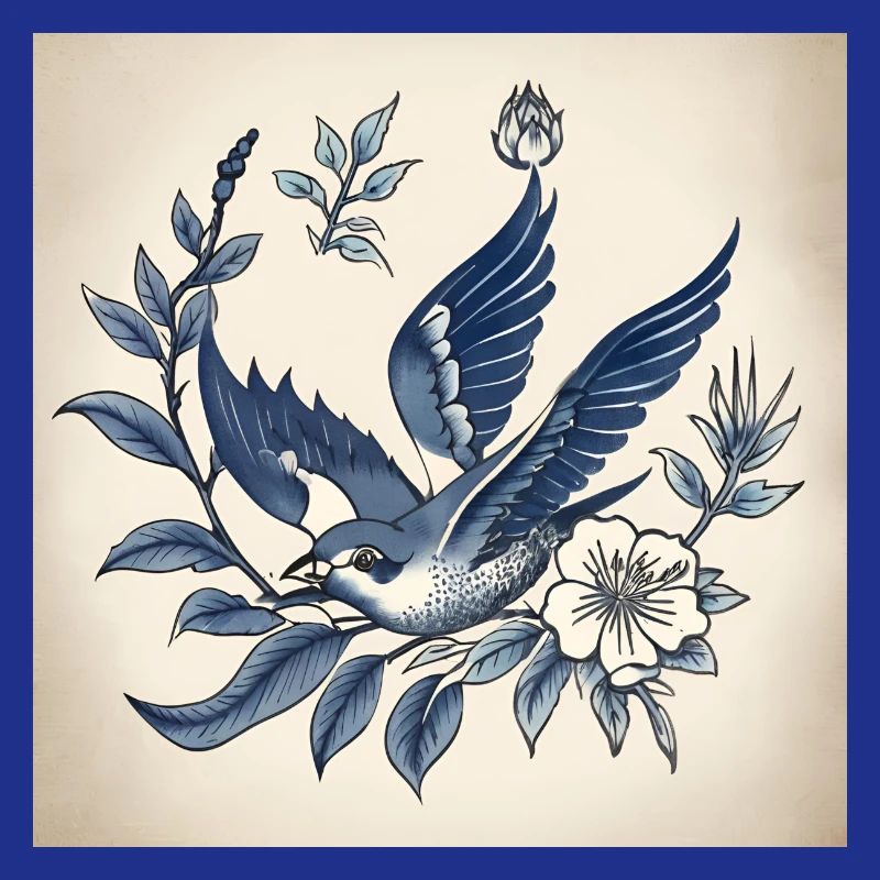 Tätowierung einer Schwalbe