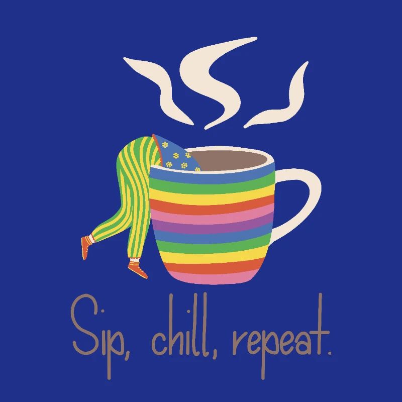 Sip, chill, repead - Rainbow Coffee Lover