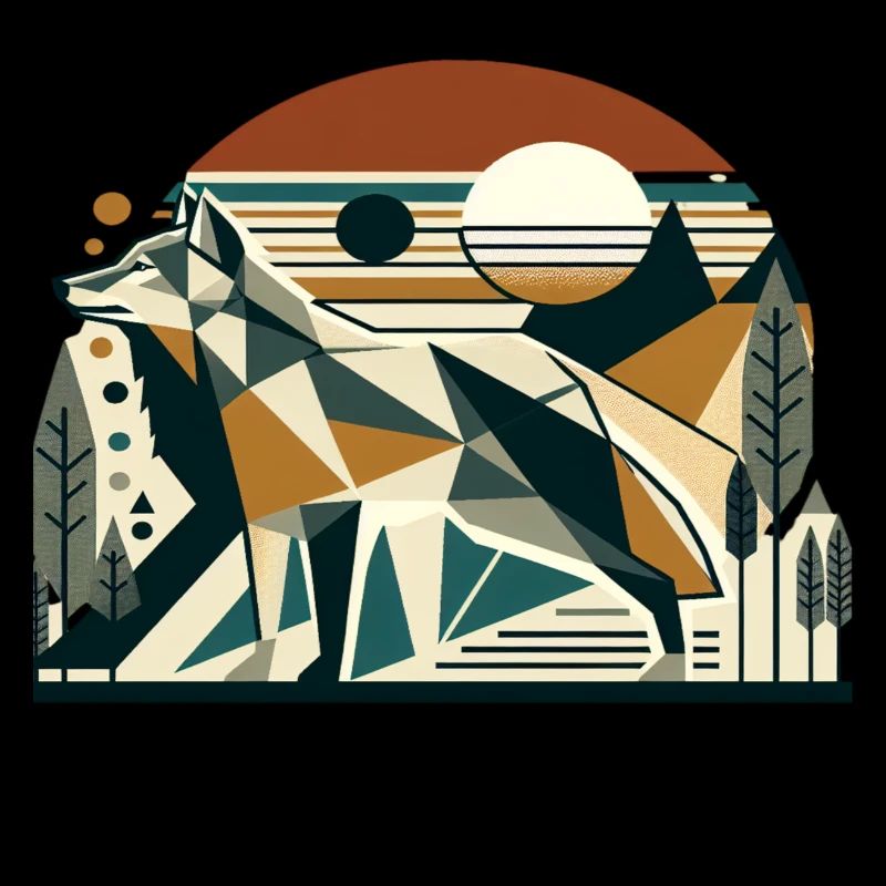 Geometric wolf in a natural setting