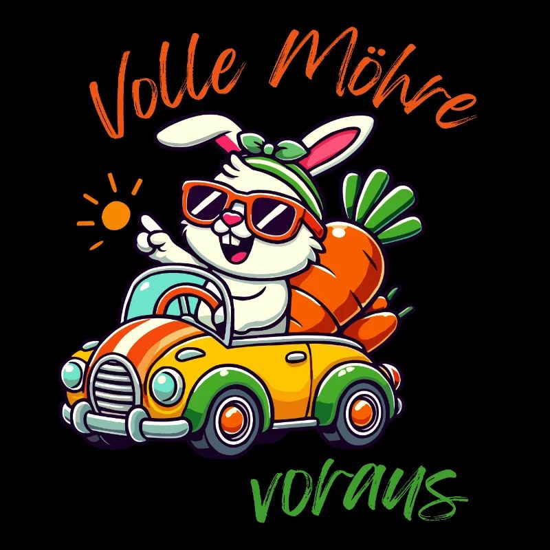 Pleine carotte devant lapin dans la voiture