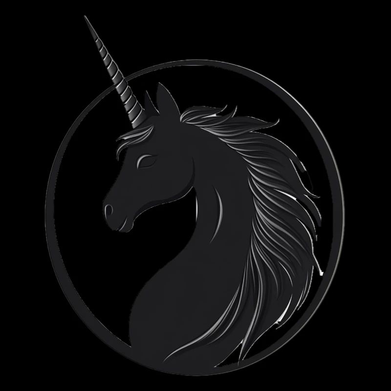 licorne noire de profil